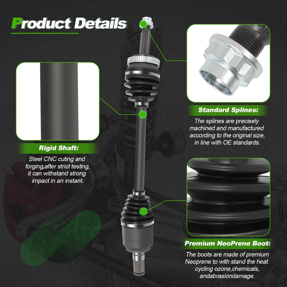 2x Front Left &Right CV Axle Shaft Assembly for Hyundai Sonata 2011-2014 L4 2.4L - Image 4 of 4