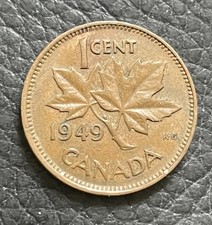 🇨🇦1949 CANADA PENNY KING GEORGE VI DIE CHIP ON DATE