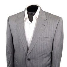 Jos. A. Bank Blazer Mens 42R Gray Herringbone Silk Wool Signature Collection