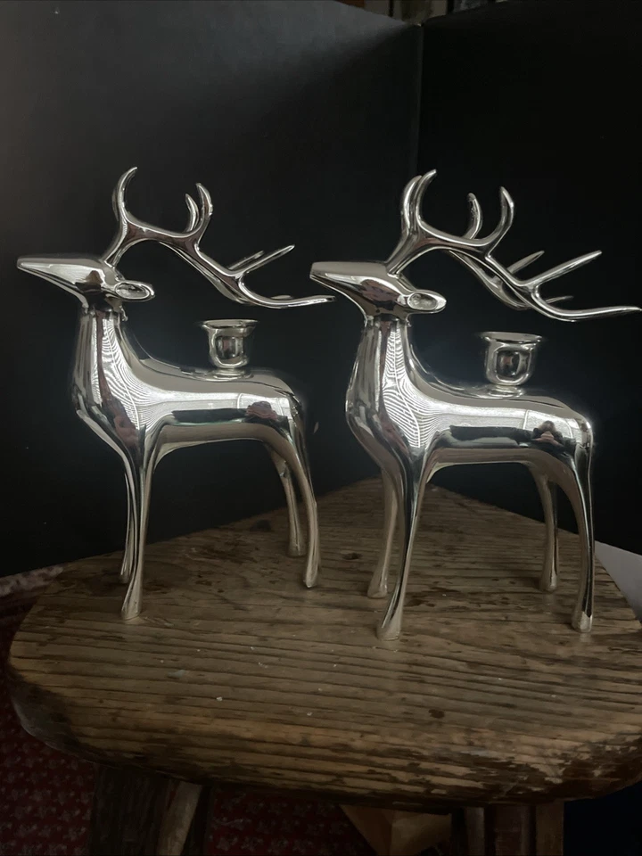 Par de cono de reno Pottery Barn plateados con cajas Foto 4 de 4