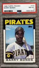 1986 TOPPS Baseball Traded BARRY BONDS Rookie Card #11T PSA 8 NM-MT HOF. rookie card picture