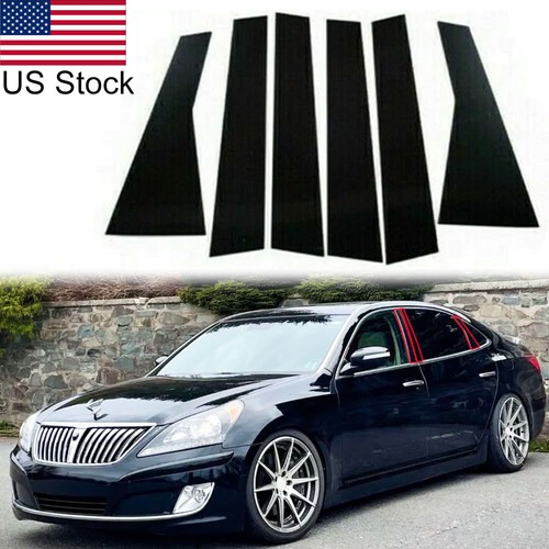 6-Piece Glossy Piano Black Pillar Post Door Trim Covers Kit For 2005-2010 Honda Odyssey