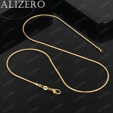 925 Sterling Silver 2MM Snake Chain 18K Gold Color Necklaces