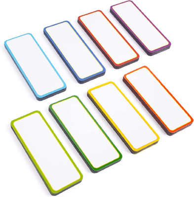 Availey 48 Pieces (3.2 X 1.2) - Colored Border Magnetic Dry Erase Labels - Reusa