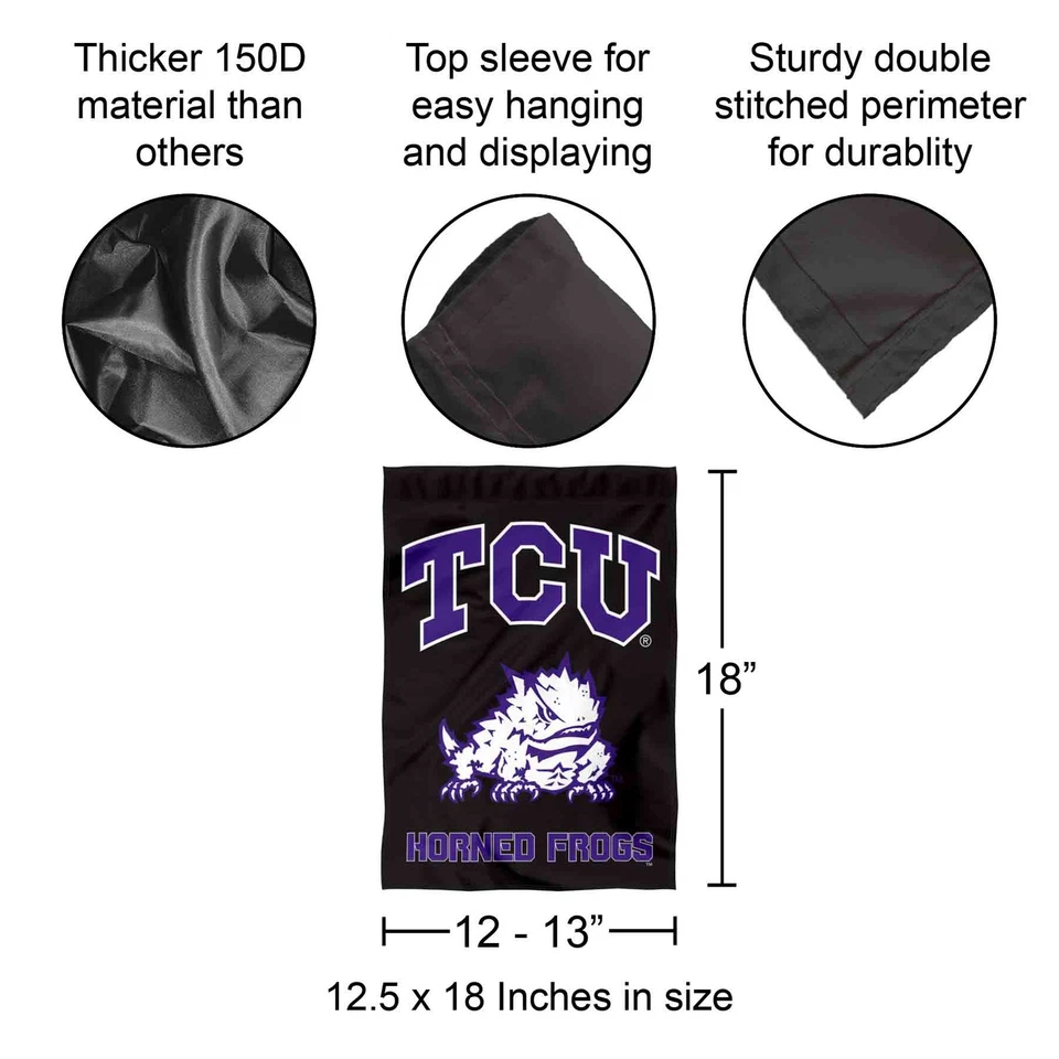 TCU Black Garden Flag Yard Banner - Image 2 of 4