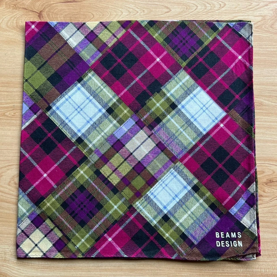 PAÑUELO VINTAGE CUADROS Y CUADROS HOMBRE BOLSILLO CUADRADO ALGODÓN 19" B0946 Foto 3 de 3