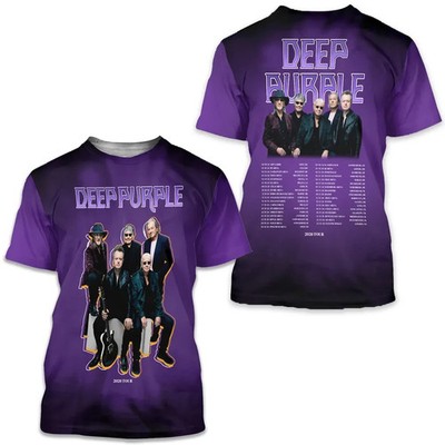 Deep Purple Tour 2026 3D T-Shirt Polyester FUll szie S-5XL HS575