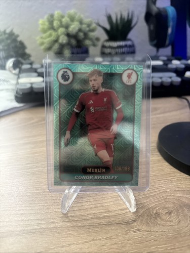 Conor Bradley 2026 Topps Merlin Premier League #119 Aqua Mojo Refractor /199