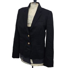 J. Crew Schoolboy Navy Wool Blend Blazer Gold Button School Uniform Style Size 2