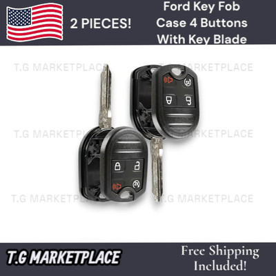 2* Key shell for Ford EDGE ESCAPE EXPLORER EXPEDITION FLEX FUSION MUSTANG TAURUS