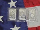 LOT of 3 One Ounce 1oz 0.999 Fine Silver Bullion Bar By SilverTowne "Prospector"