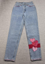 Vtg Levis Jeans Juniors Womens 9 High Rise Tapered Heart 90s USA Made 17512-0291