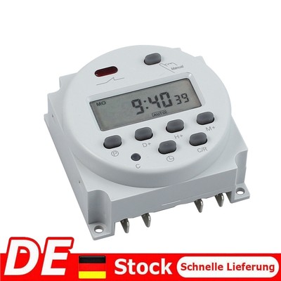DIGITAL LCD ZEITSCHALTUHR DC 12V 16A PROGRAMMIERBAR TIMER SCHALTER ELEKTRONISC