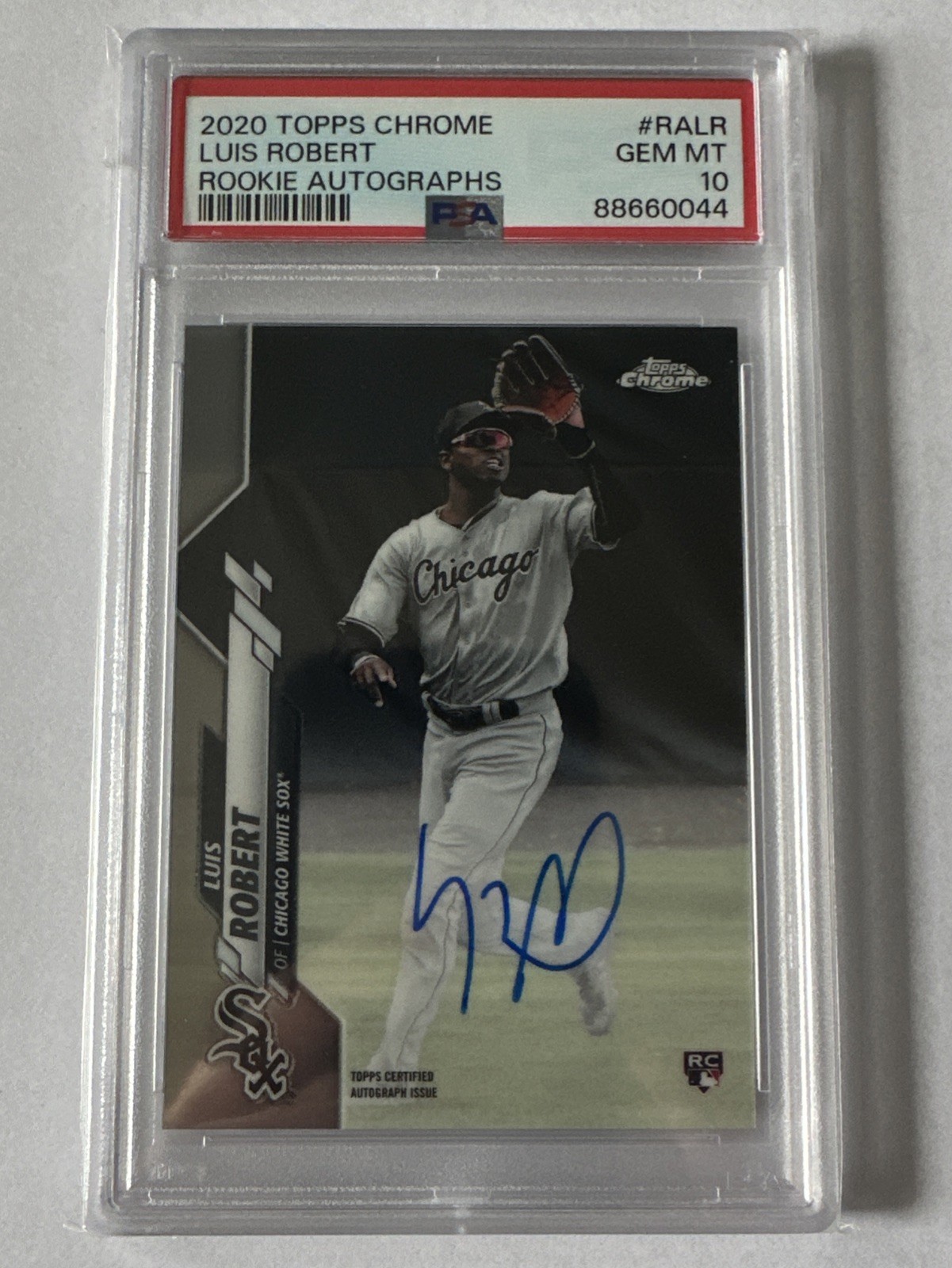 2020 Topps Chrome Luis Robert #RA-LR Rookie RC On Card Auto White Sox PSA 10