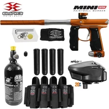 Empire Mini GS Full Auto Advanced Paintball Gun Package - Dust Orange White