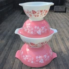 Vintage PYREX Pink Gooseberry Cinderella Nesting Mixing Bowls 4 Pc Set