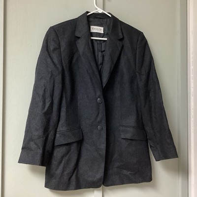 Horst Basler Blazer Size 14 Wool Dark Gray Long Sleeve Lined 2 Button