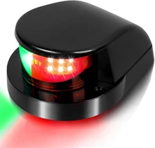 Obcursco Boat Navigation Lights, Red and Green Marine LED Bow Black 