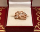 Sterling Silver Rose Gold 1/2 Ct Genuine Diamond Open Heart Pave Wedding Ring 6 — photo 2