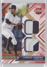 2018 Panini Elite Extra Edition Dual Materials Red 12/49 Genesis Cabrera nd3