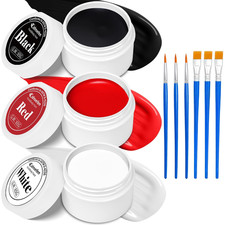 3 Colors White Black Red Face Body Paint Halloween Kit, Oil Based