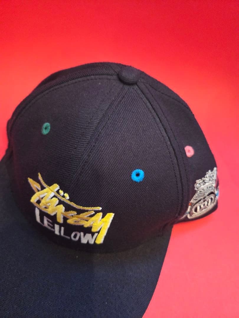 Stussy Leather Cap Limited Rare Y2K 2tone Snapback Used thumbnail 3