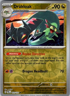 Drakloak 072/131 Common Reverse Holo SV: Prismatic Evolutions NM