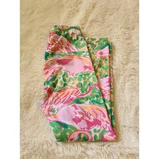 Mia Belle Girls Flamingo green leggings size 10/12y