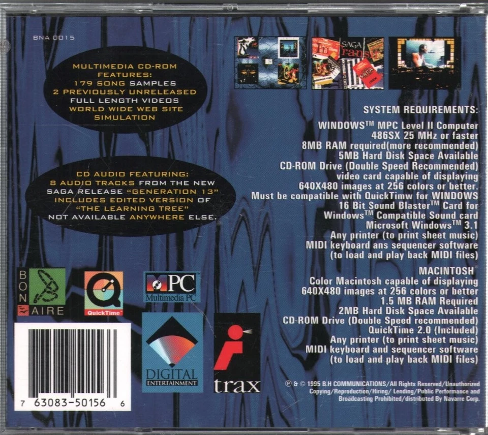 Saga Saga Softworks CD UK Bonaire 1995 BNA0015 - Bild 2 von 2