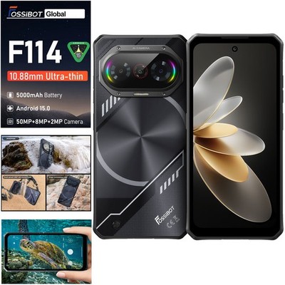 FOSSiBOT F114 4G LTE Rugged Phone Android 15 Outdoors Thin Mobile Face Unlock