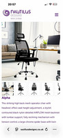 Nautilus Designs Alpha High Back Mesh Office Chair Headrest Lumbar Black