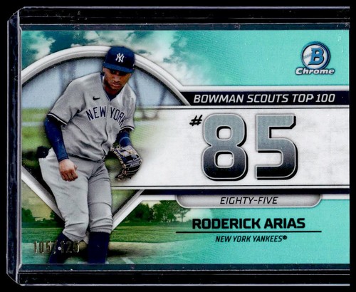2023 Bowman Roderick Arias Bowman Scouts Top 100 Aqua Refractors #BTP-85 #/125 - Picture 1 of 2