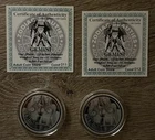 (Two) 1 oz. .999 Fine Nude Silver Coins (Zodiac Beauties…Gemini) with COA