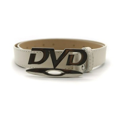 Y2k DVD Buckle Belt Chrome Punk Cyber Goth Black and White Unisex