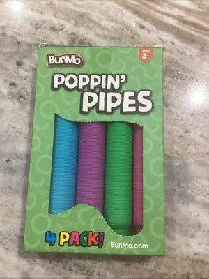 BunMo Pop Tubes 4-Pack Sensory Toys | Toddler Fidget Motor Skills Activity Toy
