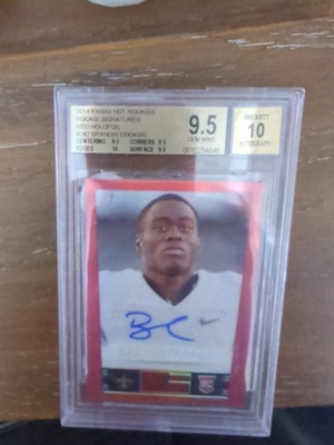 #ad 2014 PANINI SCORE HOT ROOKIES RED BRANDIN COOKS RC Auto 5 Bgs 9.5 10 Rare Grade $119.95