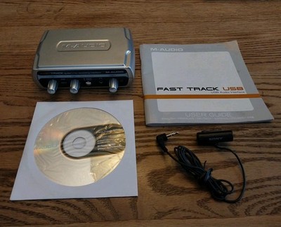 M-Audio Fast Track USB Silver & Sony ECM-LV1 Compact Stereo Lavalier Mic Black
