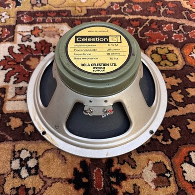 Vintage 1970s Celestion Greenback 25w G12M 16ohm 75hZ 12'' Speaker Driver *1970s*