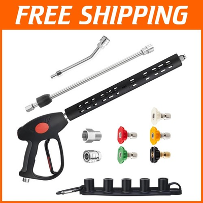 #ad Curved Rod Pressure Washer Gun 4000 PSI 5 Nozzle Tips $81.21