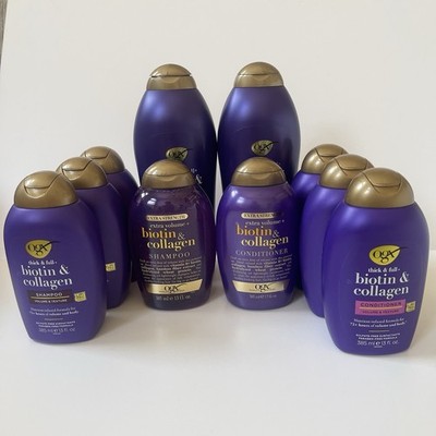 10 OGX THICK & FULL+BIOTIN & COLLAGEN,VOLUME,SHAMPOO & CONDITIONER 13oz & 25.4oz