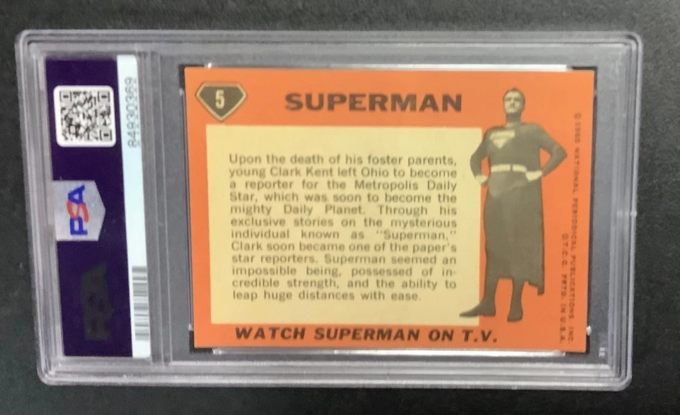 1966 Topps Superman #5 SUPERMAN PSA 7 Centered! - Image 2 of 2