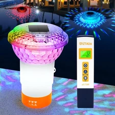 Solar Pool Chlorine Floater and Digital pH Tester Adjustable Pool Chlorine Fl...
