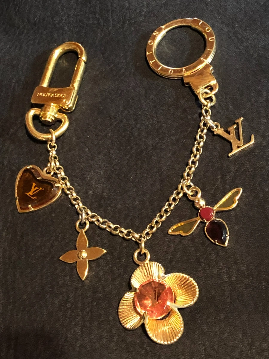 Louis Vuitton Blooming Flowers Chain Bag Charm Golden Metal