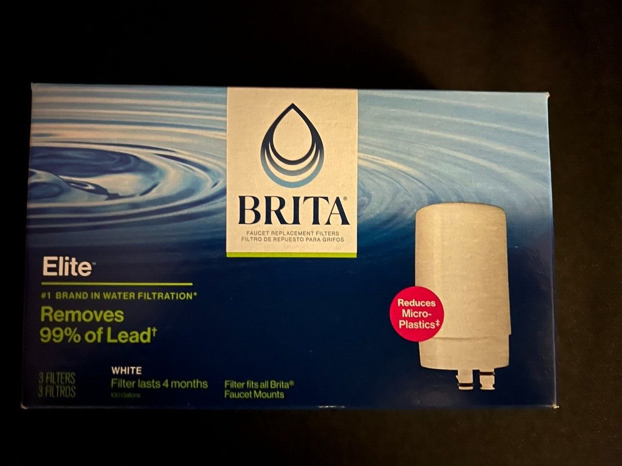 NIB - BUY BULK & SAVE Brita Elite Water Filter for Faucets - 3 Pack, White