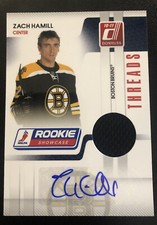 2010-11 Donruss Hockey Zach Hamill Rookie Showcase Threads Signed 56/100