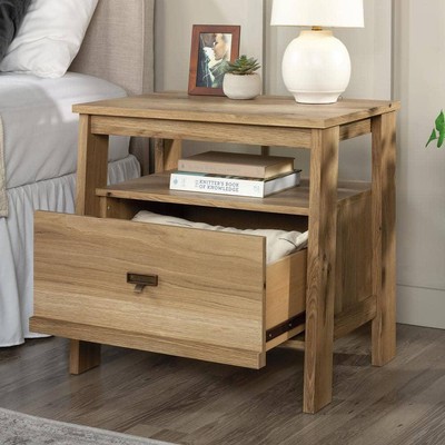 SAUDER Single Nightstand 26.37'' x 25.11'' Composite 1-Drawer Rectangle Timber Oak