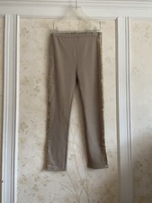 NWT Mia Joy Girls Sequin Tuxedo Leggings 14 Gold Umber