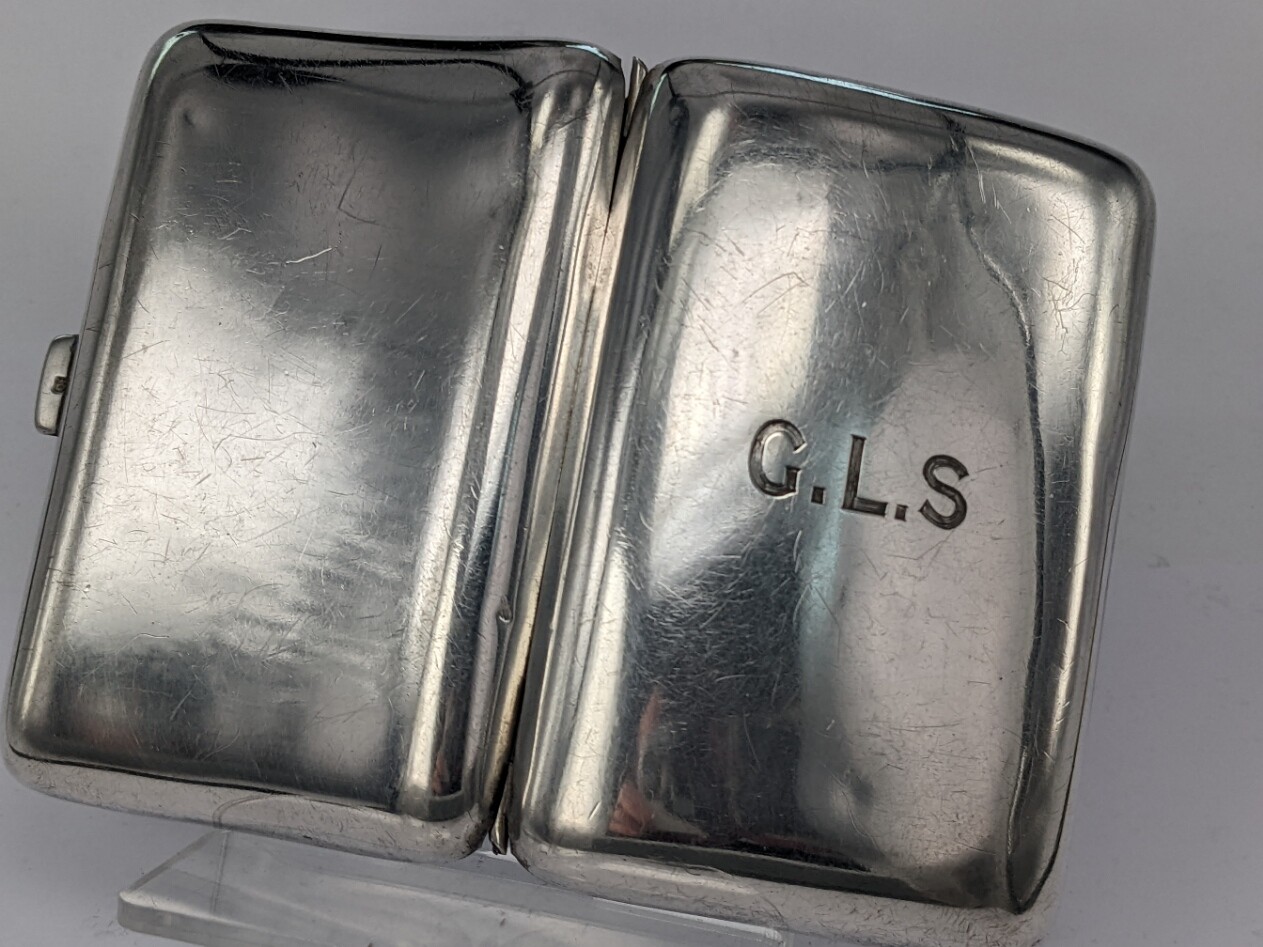 1919 Solid silver card or cigarette case initials… - image 4