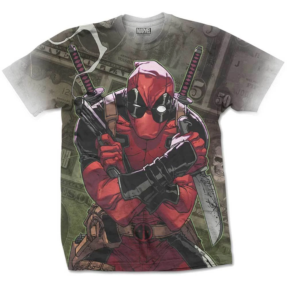 DEADPOOL- CASH Official T Shirt Mens Sublimation Licensed Merch Marvel New