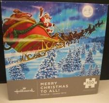 MERRY CHRISTMAS TO ALL SANTA HALLMARK JIGSAW PUZZLE 550 PCE 100 COMPLETE D-47
